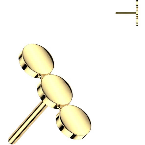 Titanium top three flat circles Push-In