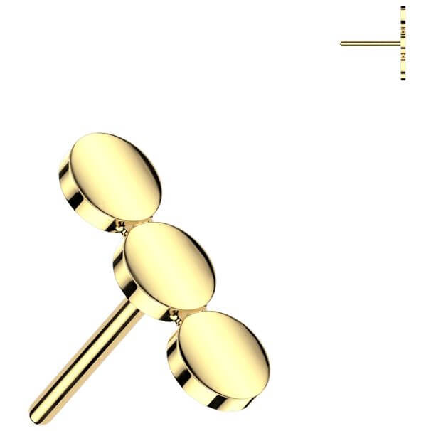 Titanium top three flat circles Push-In