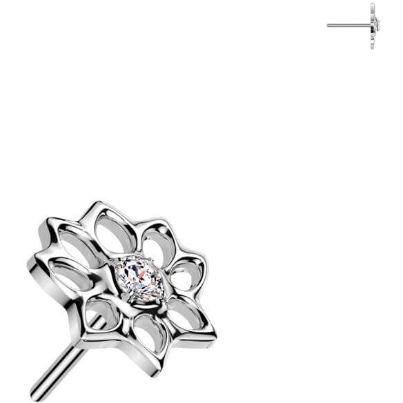 Titanium top lotus flower zirconia Push-In