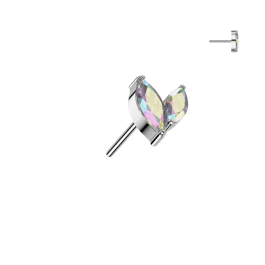 Titanium top zirconia marquise cut Push-In
