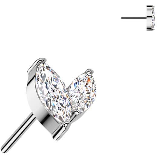 Titanium top zirconia marquise cut Push-In