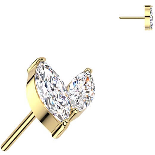 Titanium top zirconia marquise cut Push-In