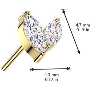 Titanium top zirconia marquise cut Push-In
