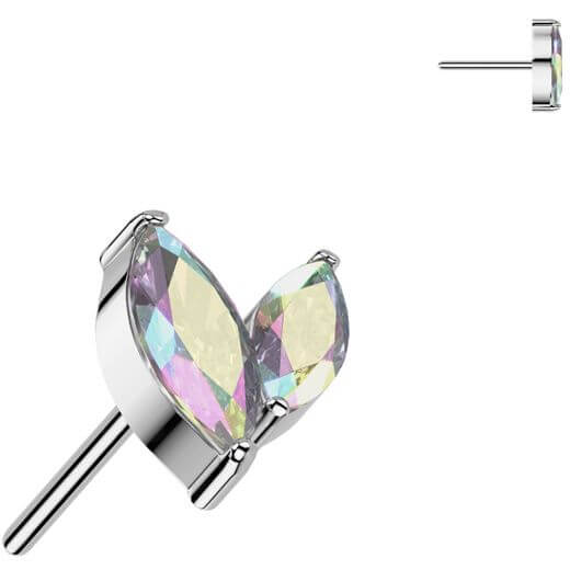Titanium top zirconia marquise cut Push-In