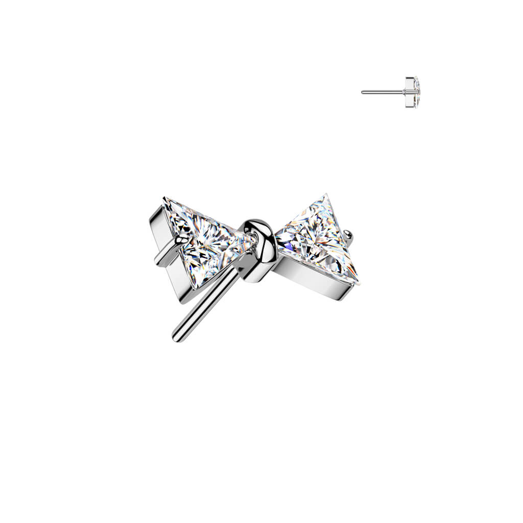 Titanium top bowtie zirconia Push-In