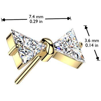 Titanium top bowtie zirconia Push-In