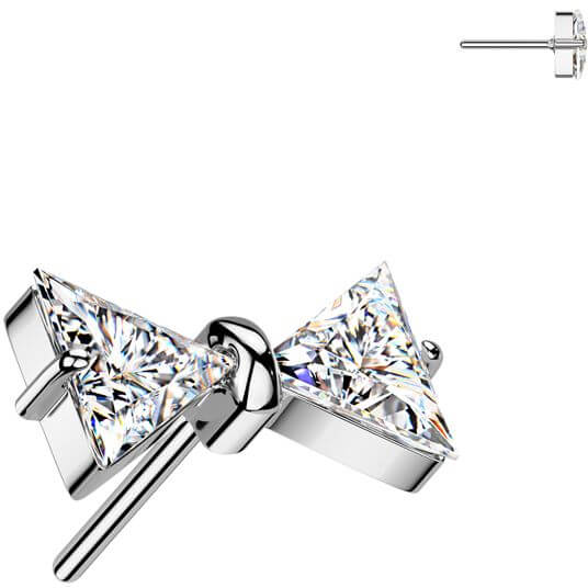 Titanium top bowtie zirconia Push-In