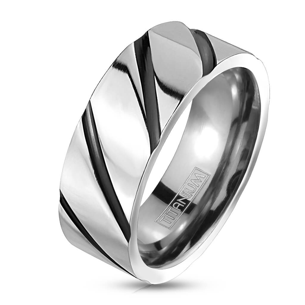 Titanio Remolino negro Plata