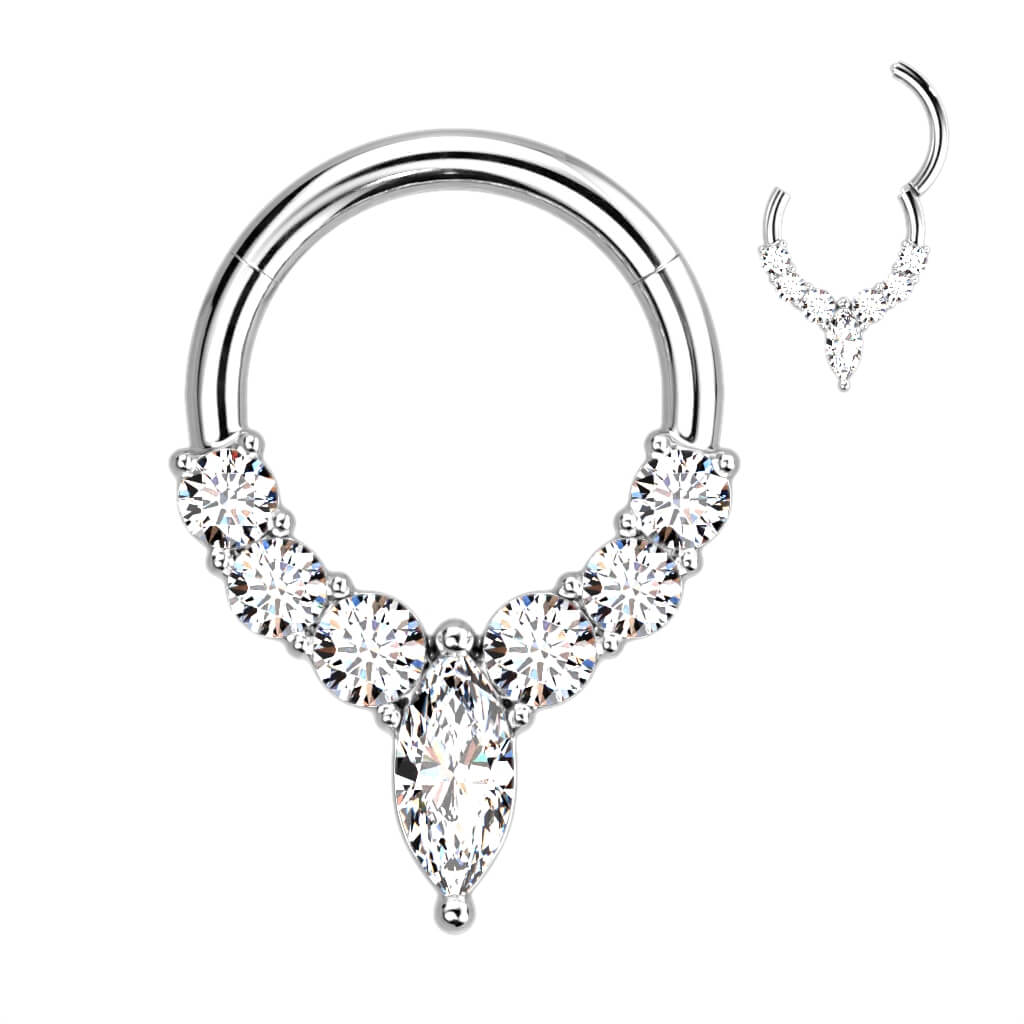 Anneau 7 Zircones Cliqueur
