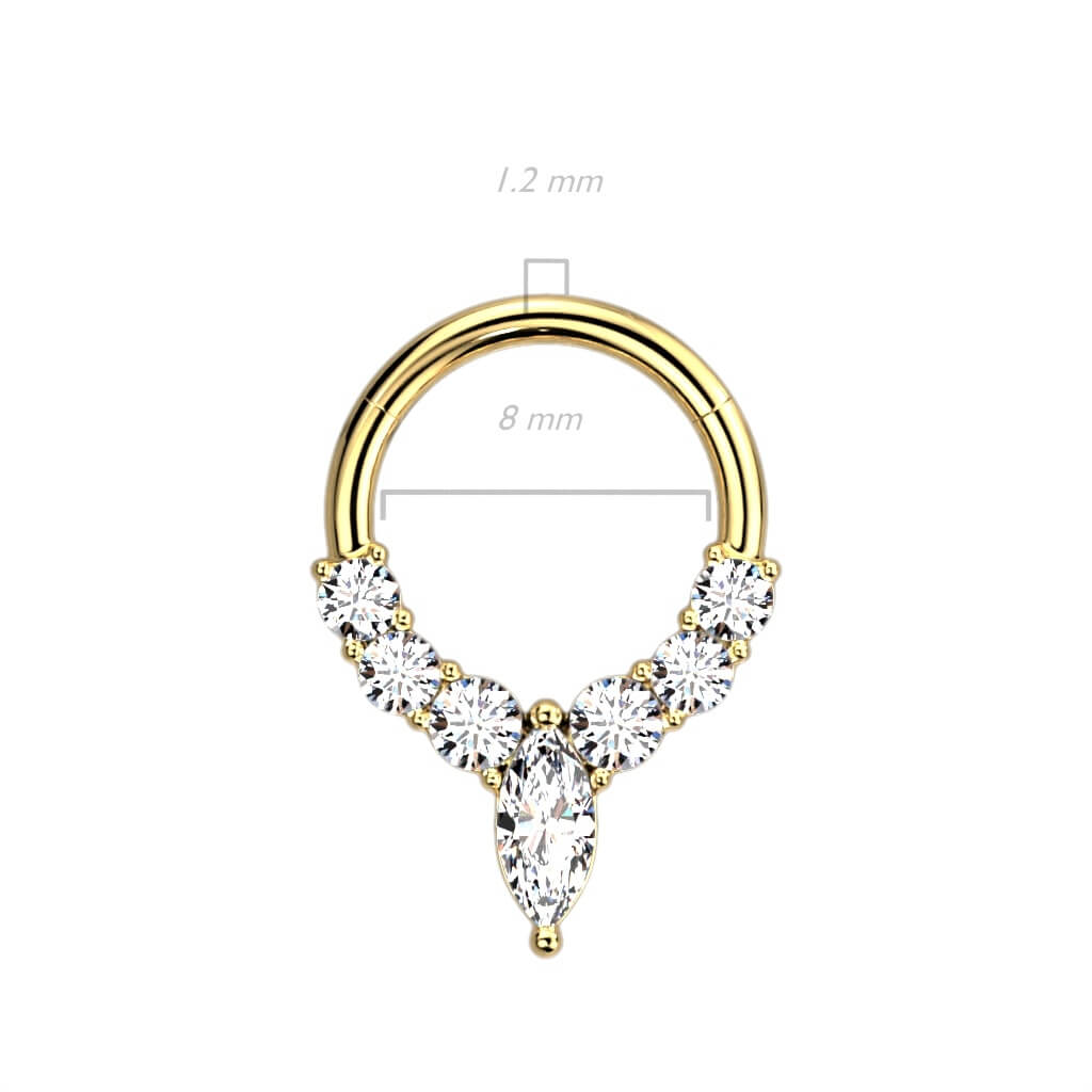 Anneau 7 Zircones Cliqueur