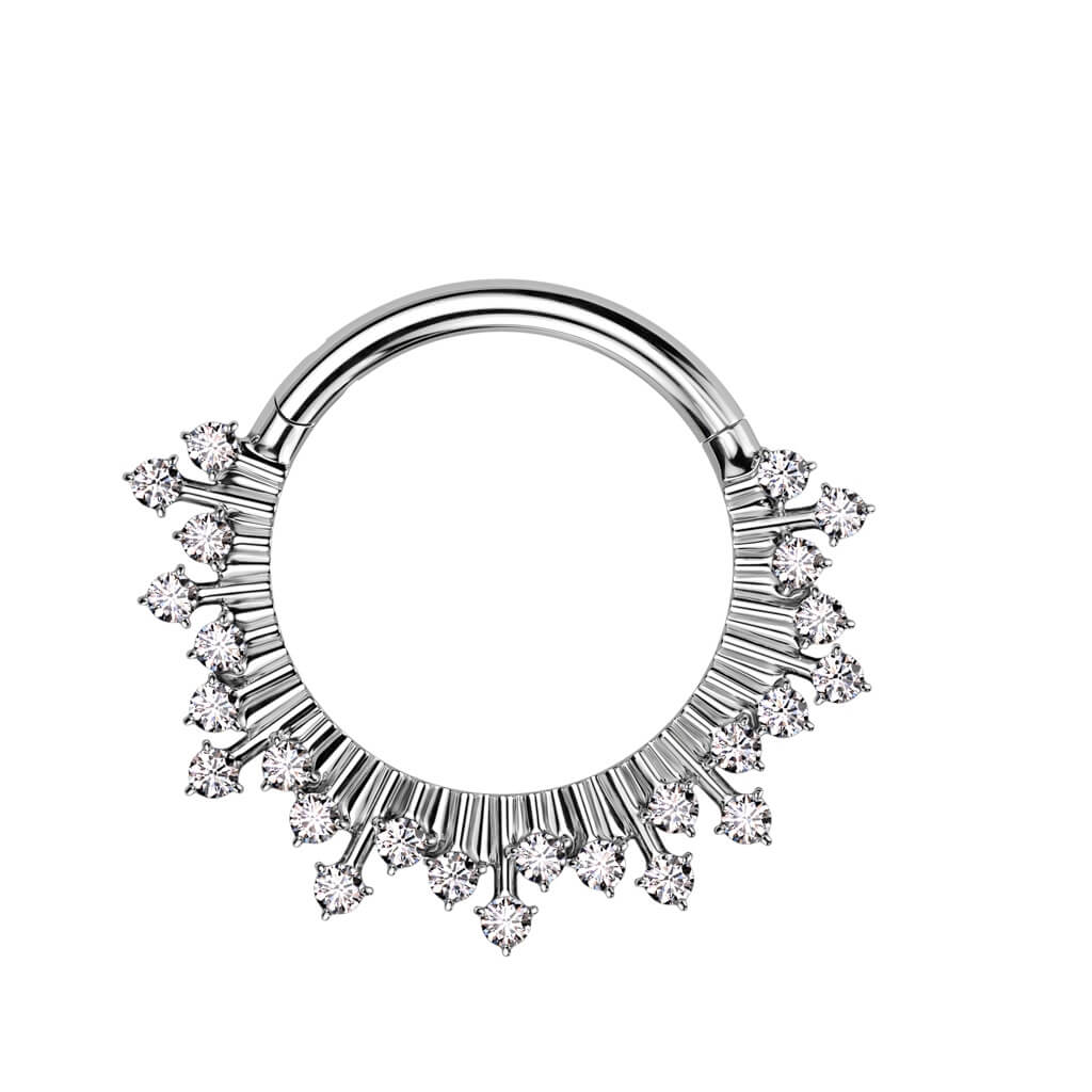 Anillo Abanico circonitas Clicker