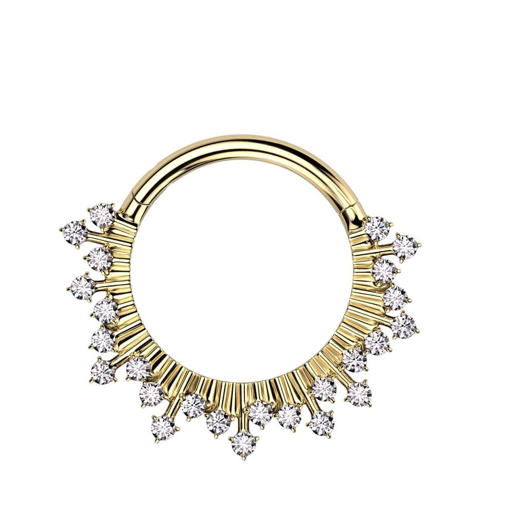 Anillo Abanico circonitas Clicker