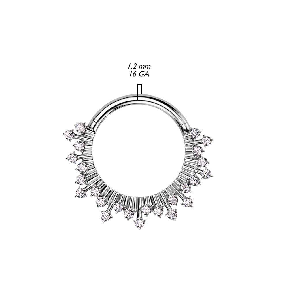 Anillo Abanico circonitas Clicker