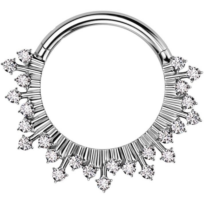 Anillo Abanico circonitas Clicker