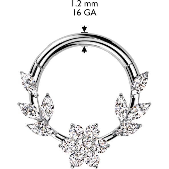Ring vines flower zirconia marquise cut Segment