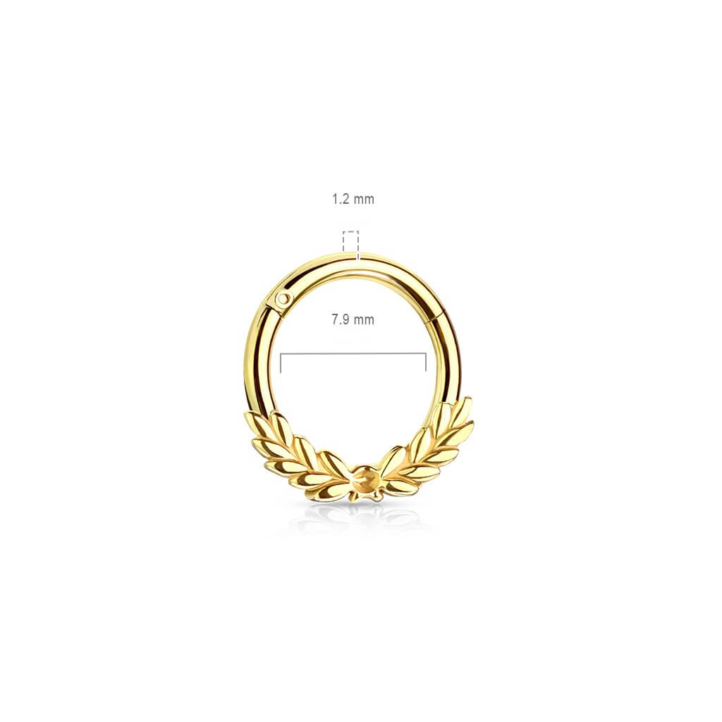 Anillo Hojas de Laurel Plata Clicker