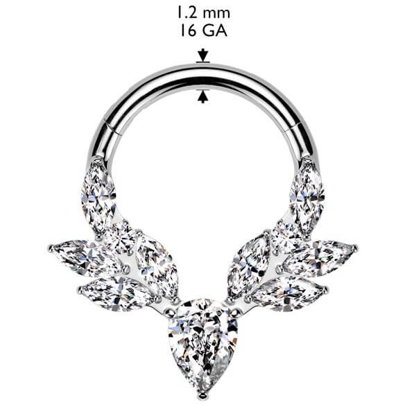 Titanium Ring vines marquise cut zirconia Segment