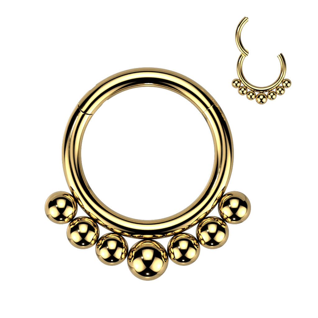 Titanio Anello Piercing Motivo a sfere Clicker