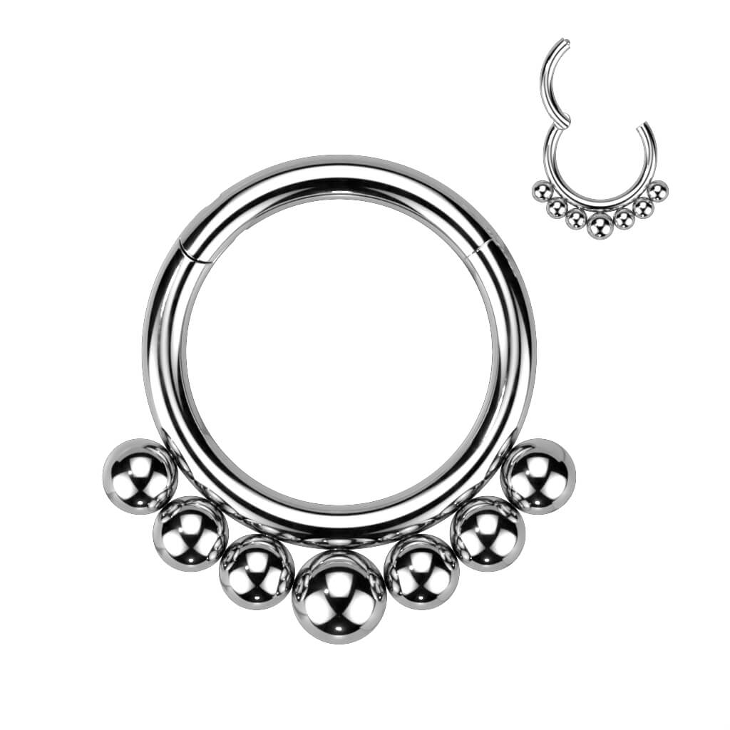 Titanio Anello Piercing Motivo a sfere Clicker