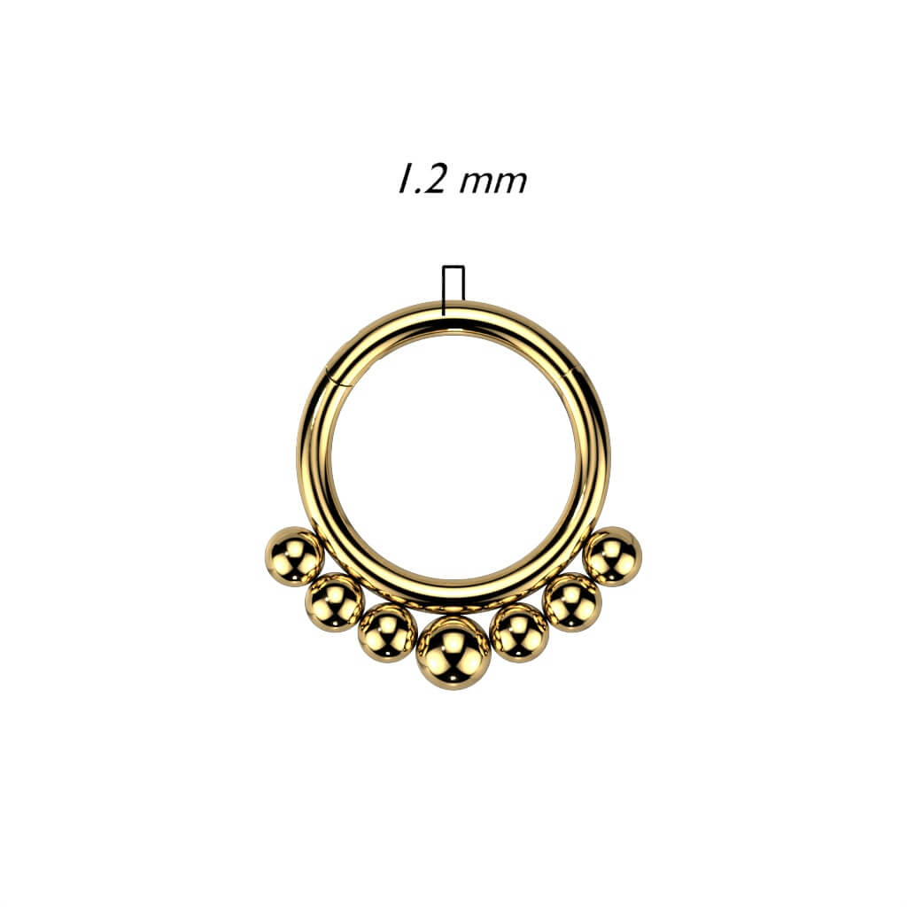 Titanio Anello Piercing Motivo a sfere Clicker