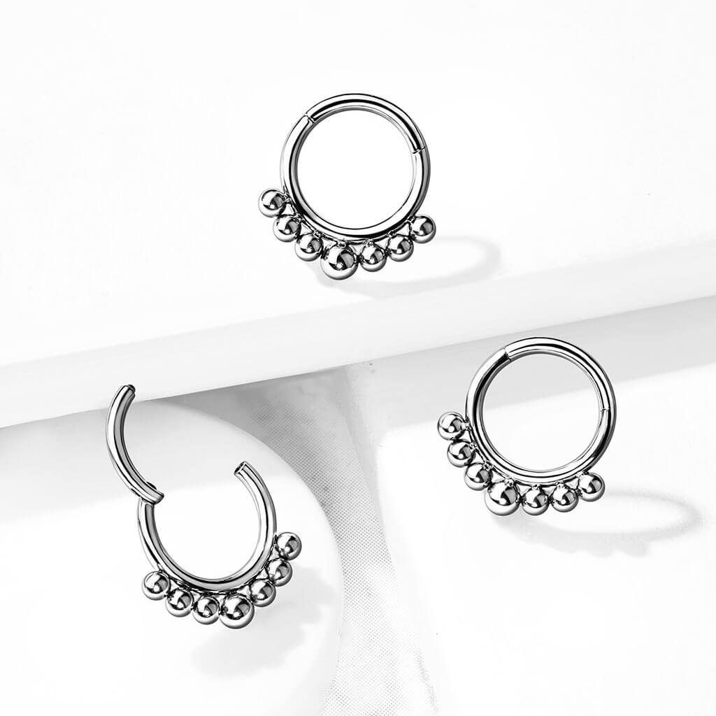 Titanio Anello Piercing Motivo a sfere Clicker
