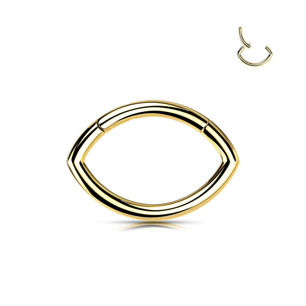 Titanio Anello Piercing Ovale Clicker