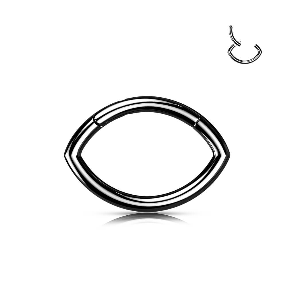 Titanio Anello Piercing Ovale Clicker