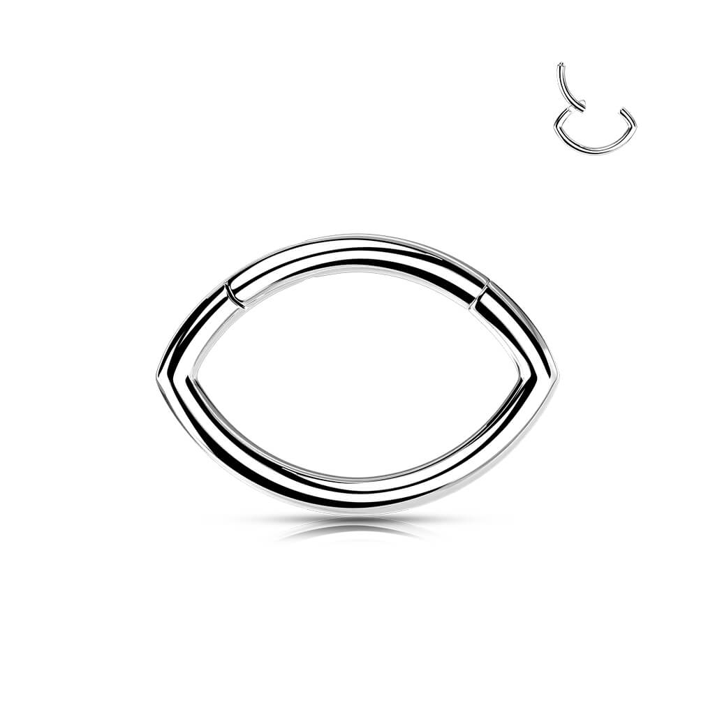 Titanio Anello Piercing Ovale Clicker