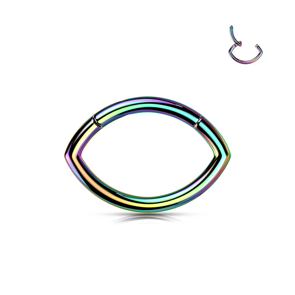 Titanio Anello Piercing Ovale Clicker