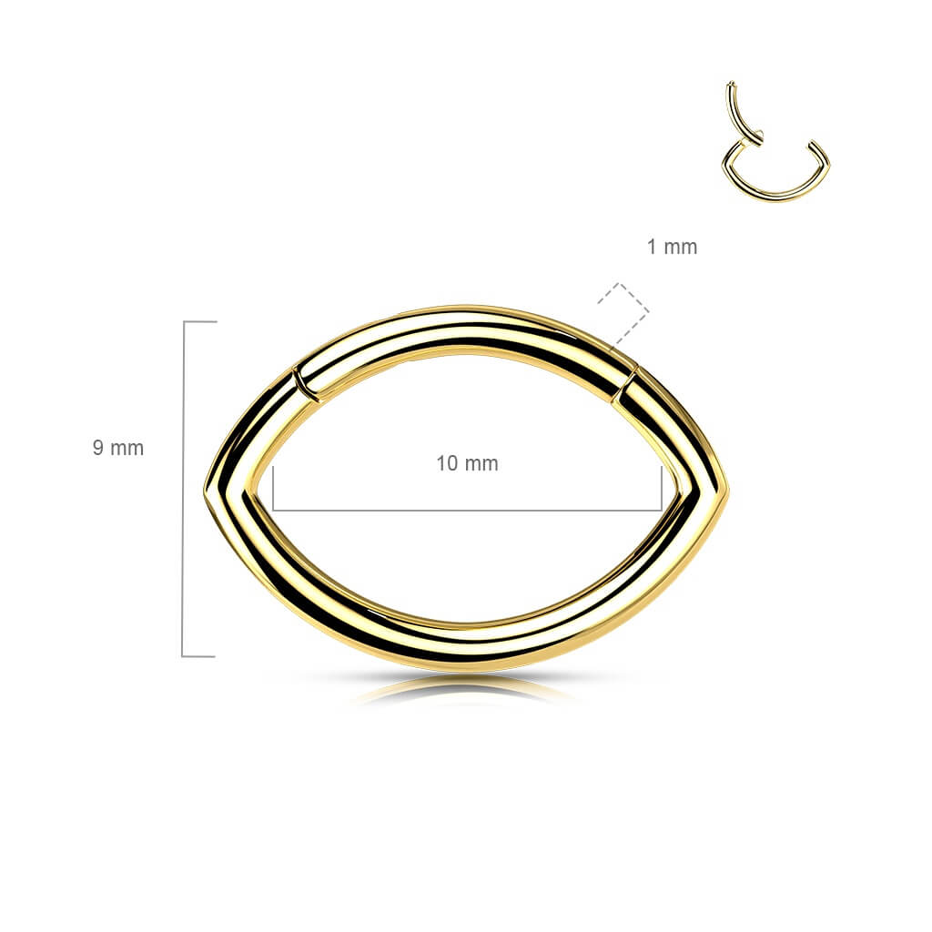 Titanio Anello Piercing Ovale Clicker
