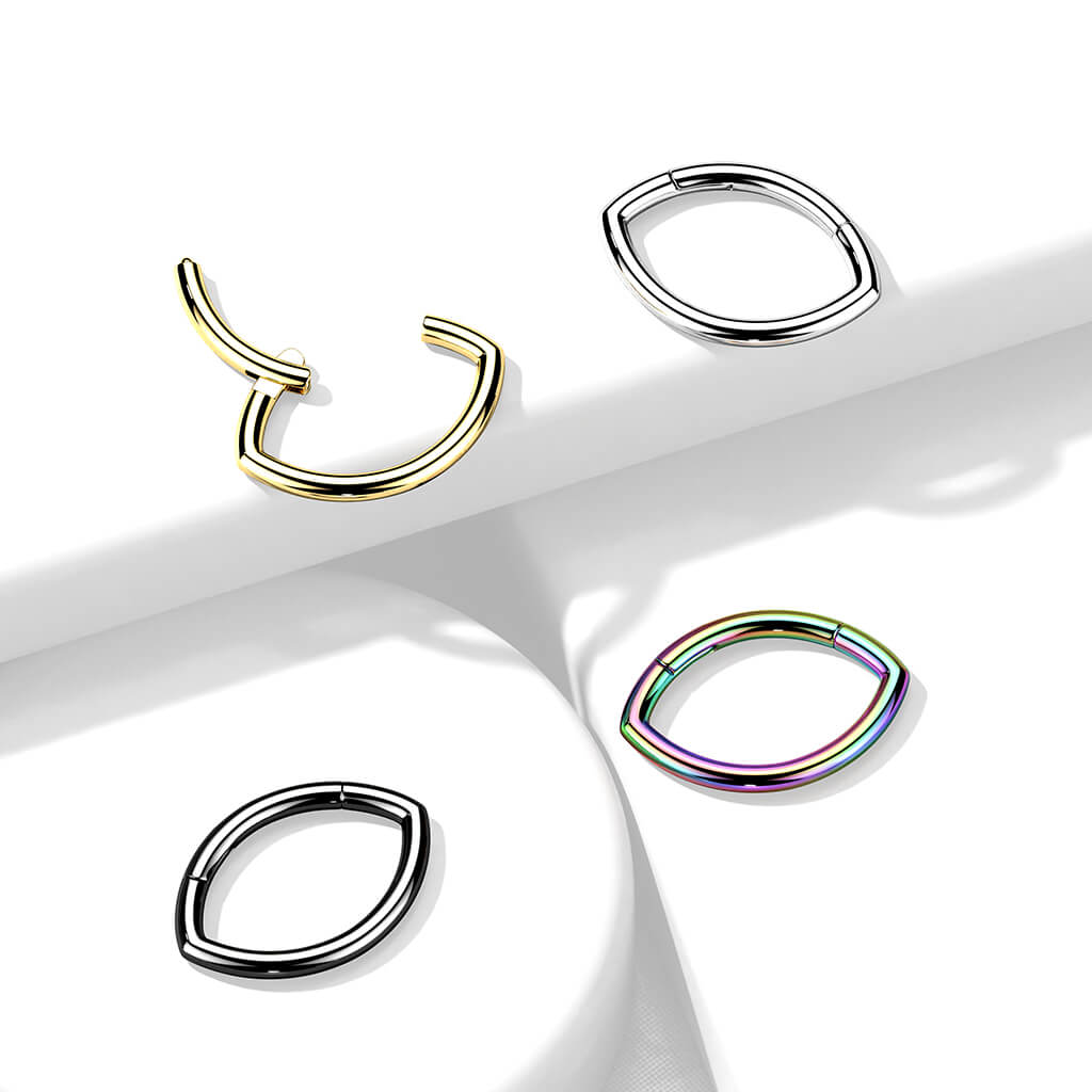 Titanio Anello Piercing Ovale Clicker