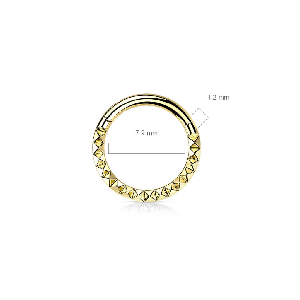 Titanio Anello Piercing Dentellatura a piramide Clicker