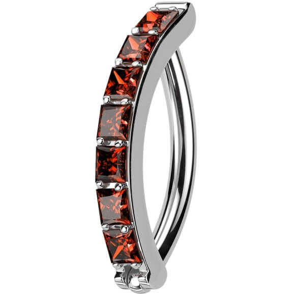 Titanium Ring zirconia pave setting Clicker