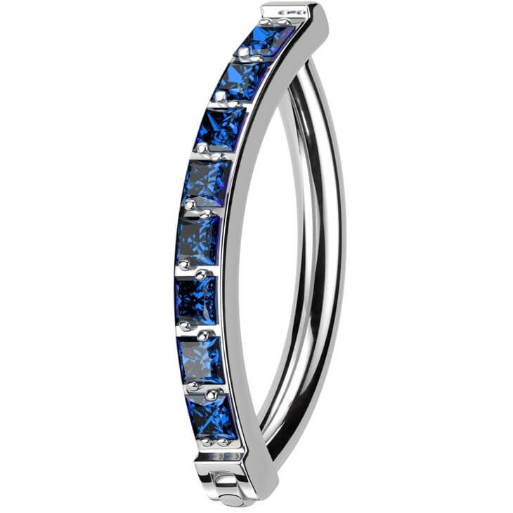 Titanio Anello Piercing Zirconi incastonati Clicker