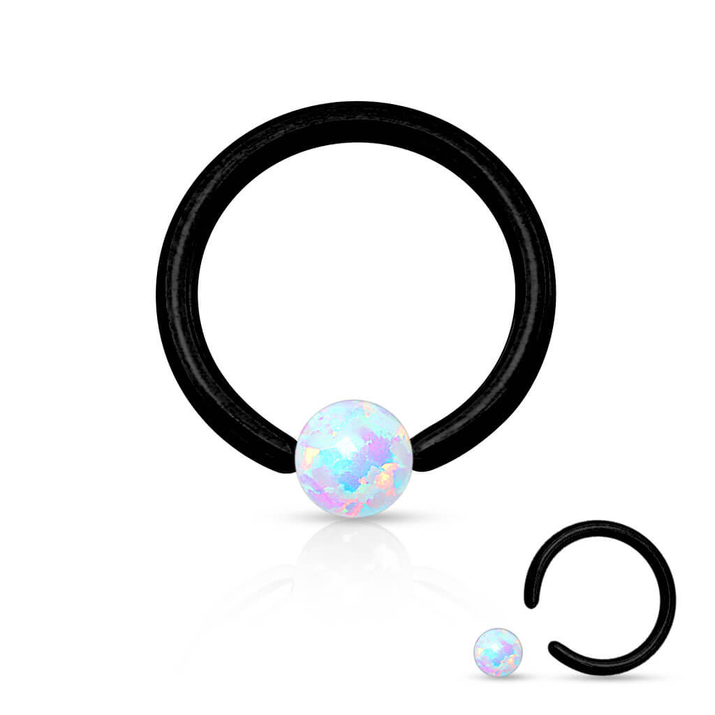 Anello Piercing Sfera in opale Perla Prigioniera