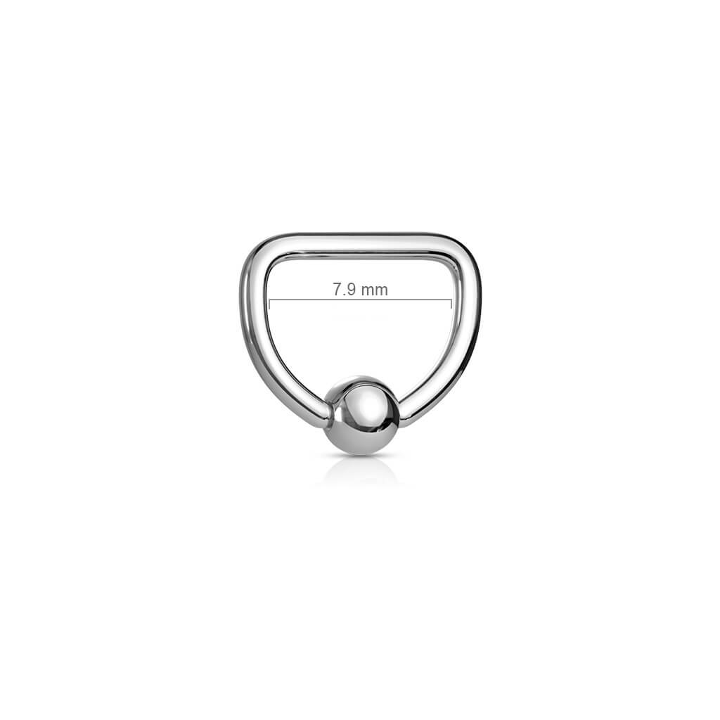 Anello Piercing Anello forma "D" d´argento Perla Prigioniera