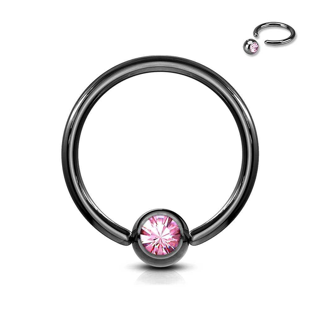 Anillo Bola Circonita Cierre de bola