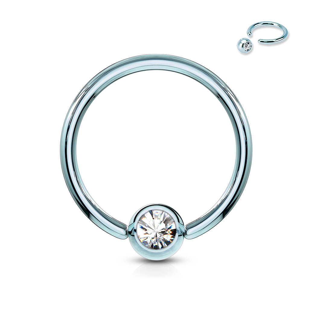 Anillo Bola Circonita Cierre de bola