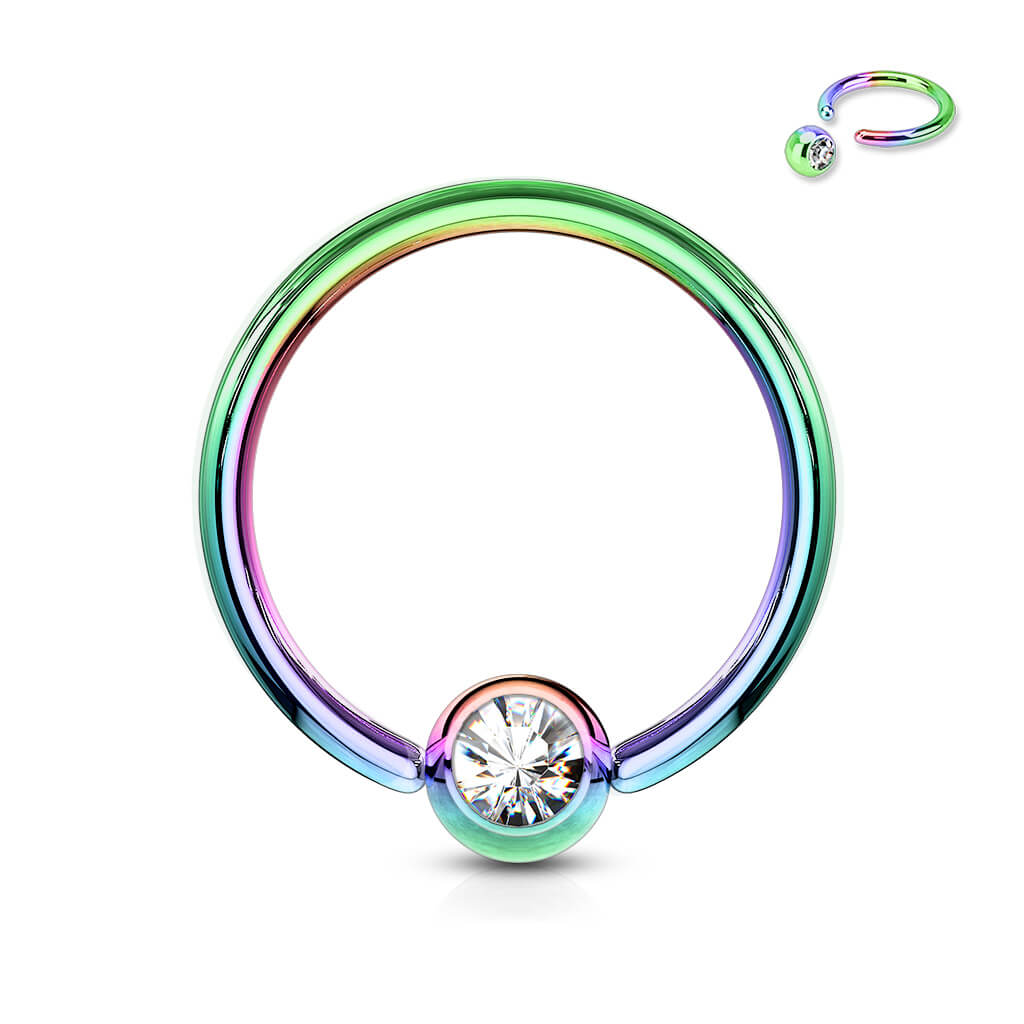 Anillo Bola Circonita Cierre de bola