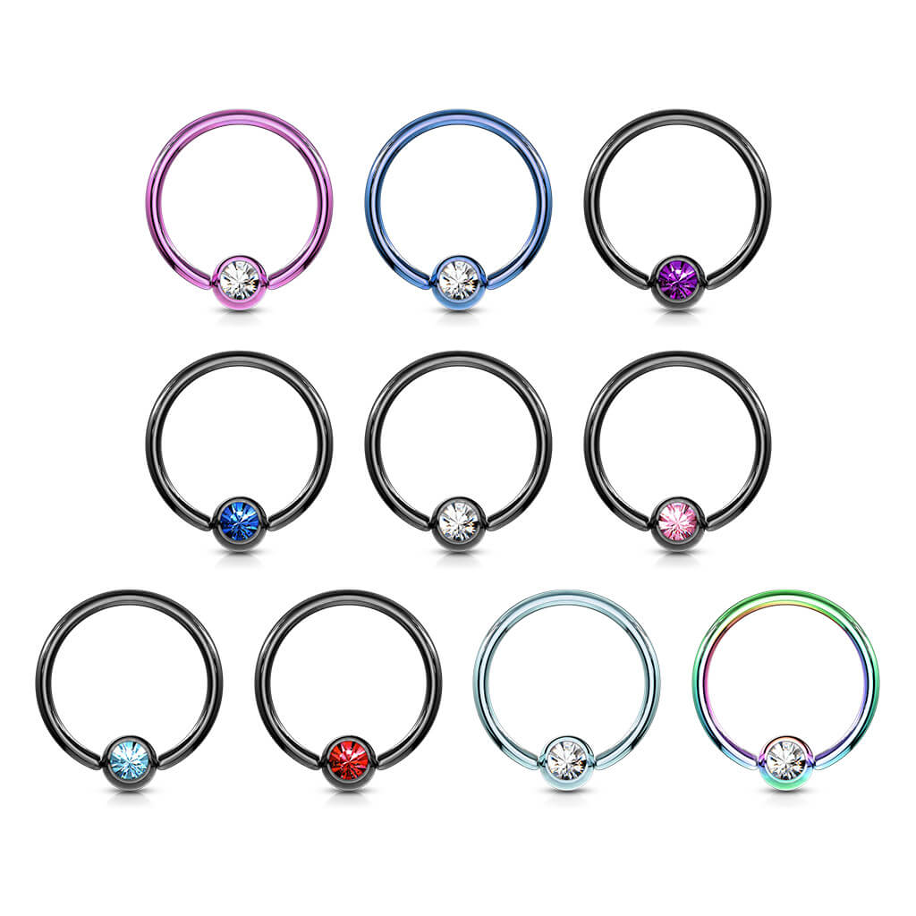 Anillo Bola Circonita Cierre de bola