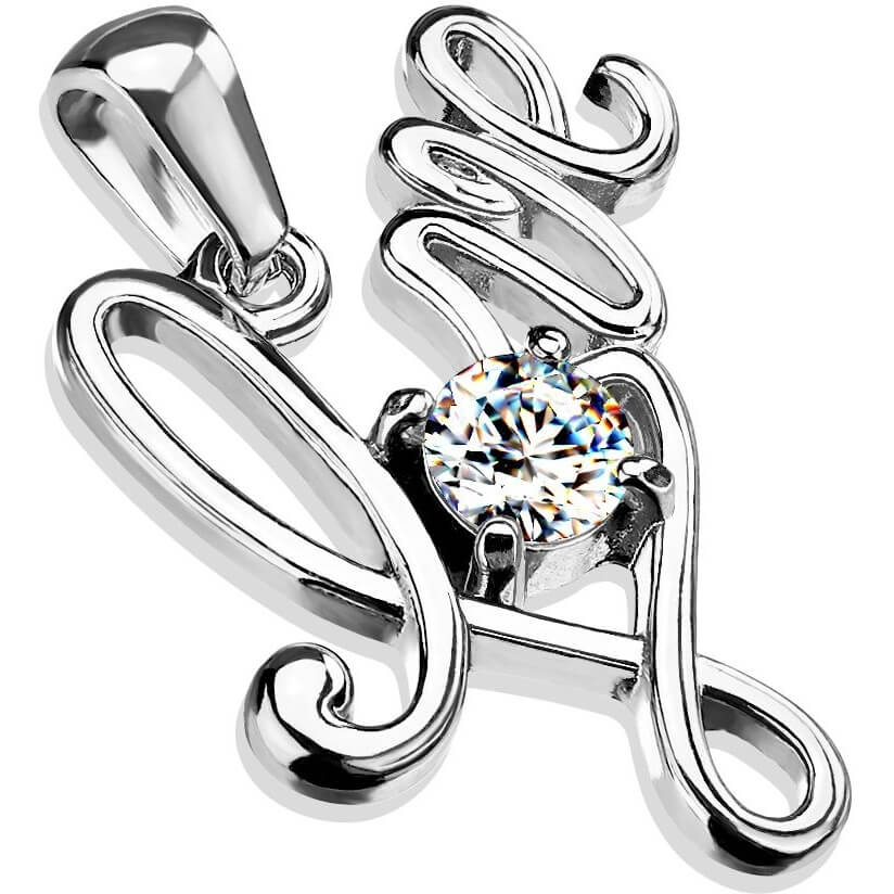 Letra LOVE de plata con circonita