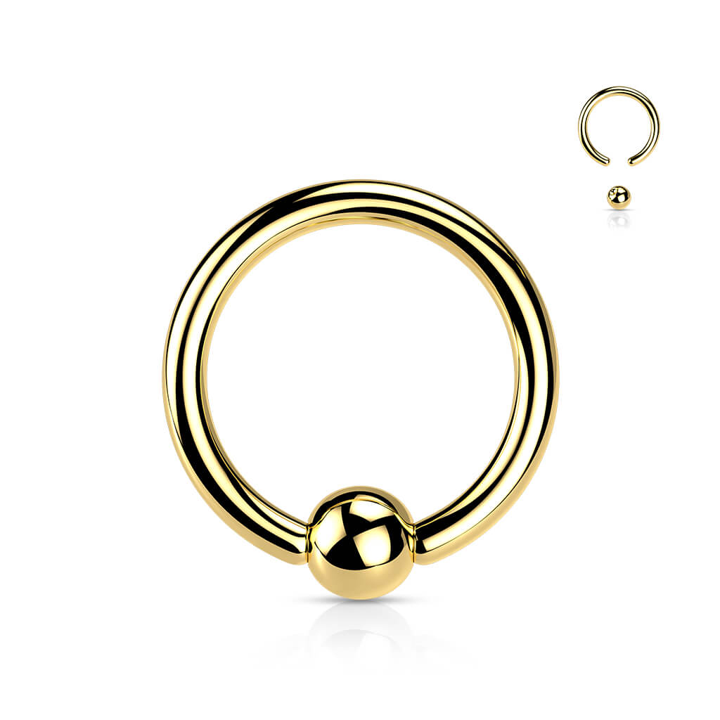 Titanio Anillo Bola Cierre de bola
