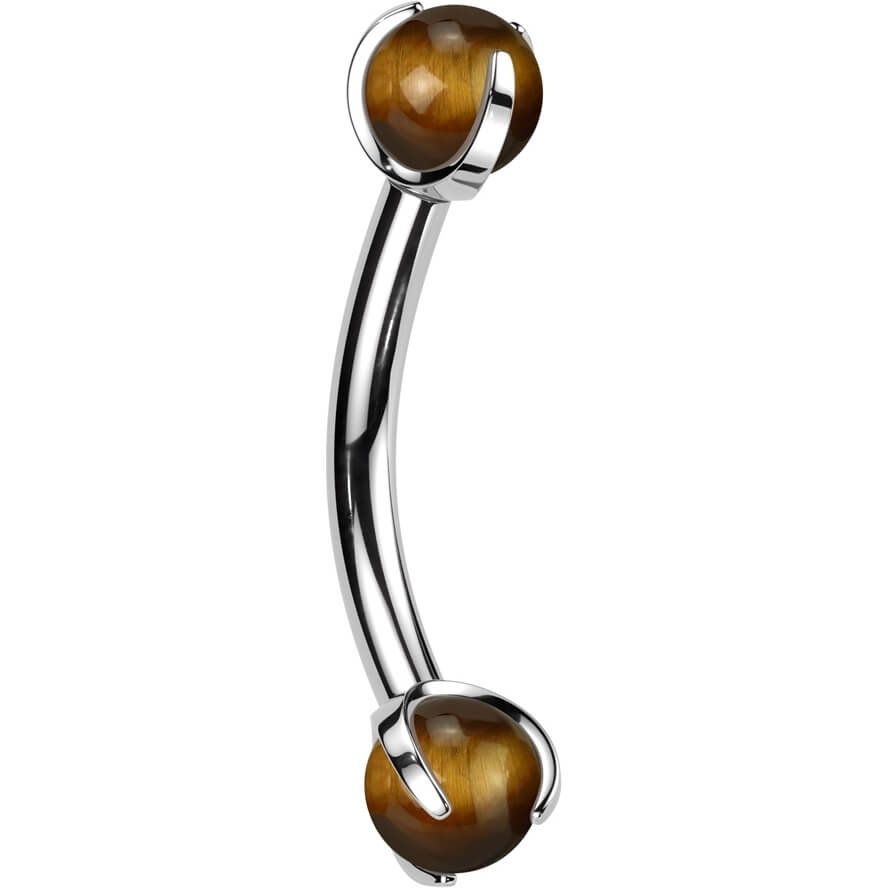 Barbell Curvo Bolas en piedra natural Rosca interna