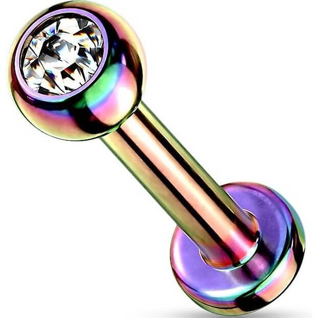 Titan Labret Kugel Zirkonia PVD Innengewinde
