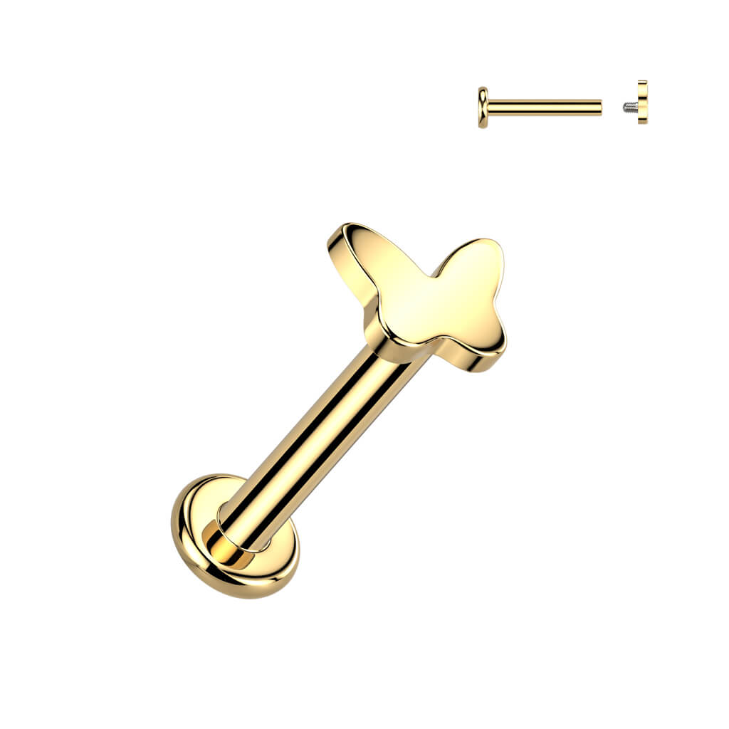 Titanium Labret butterfly Internally Threaded