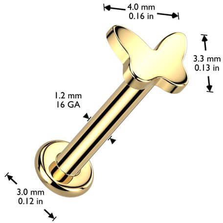 Titanium Labret butterfly Internally Threaded