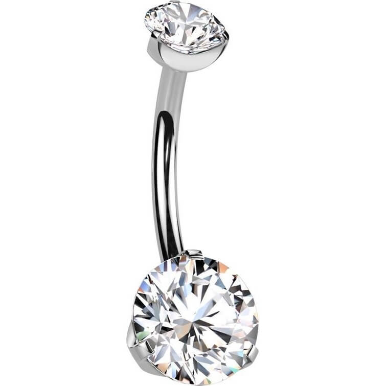 Titan Bauchnabelpiercing Zirkonia Krappenfassung Innengewinde