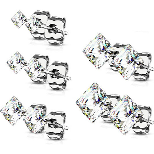 Zirconi quadrati 5 paia