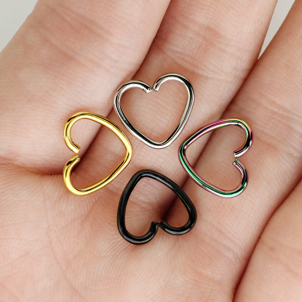 Anello Piercing Cuore Pieghevole