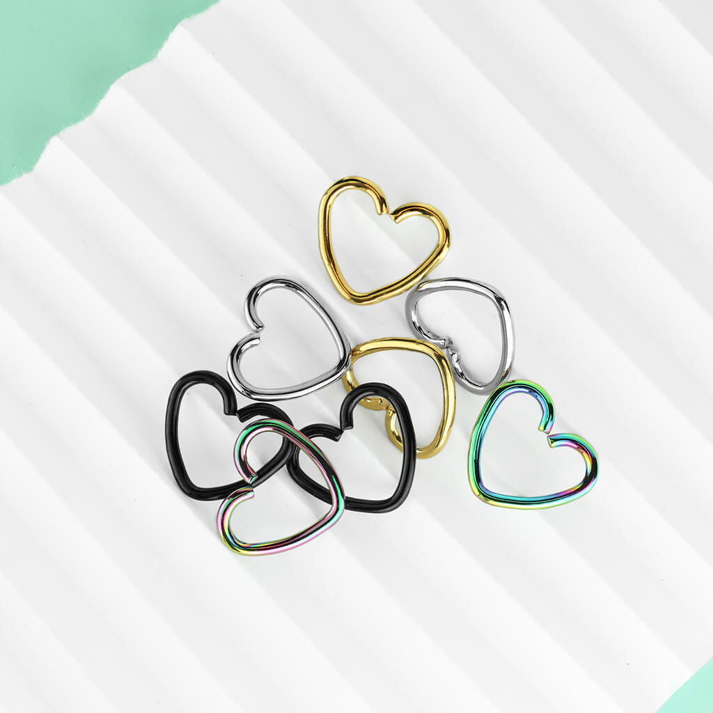 Anello Piercing Cuore Pieghevole